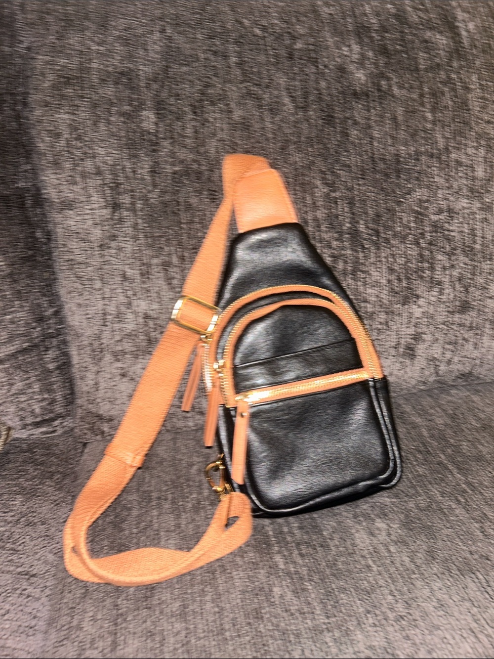Black and Tan women’s Crossbody Sling Bag